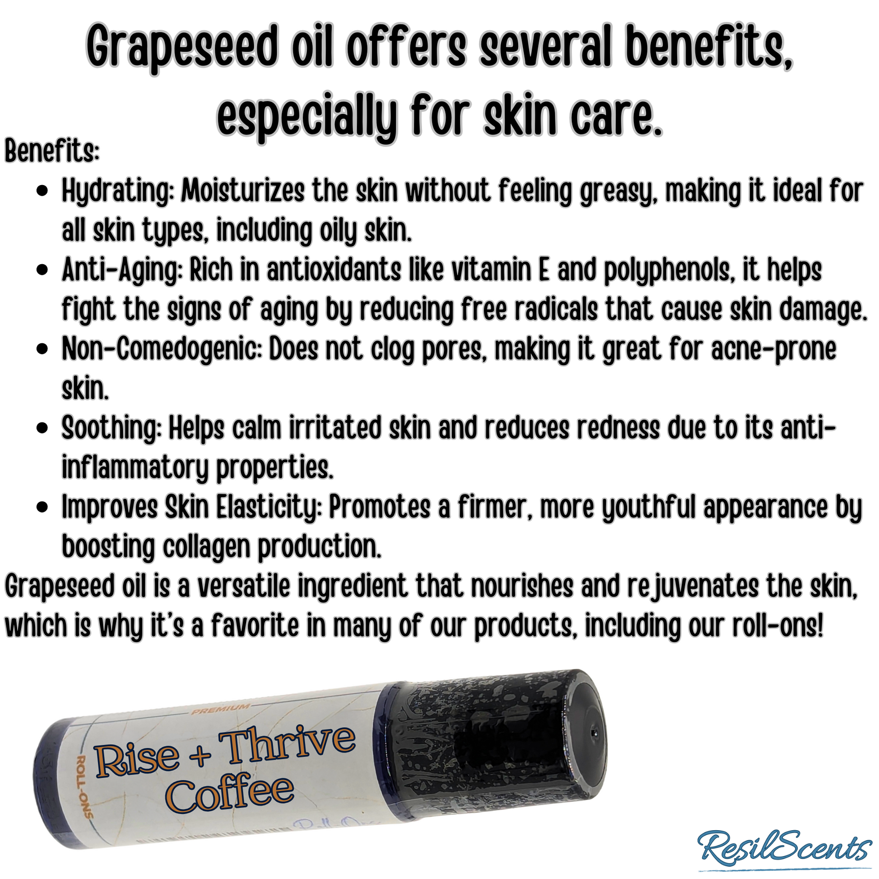 Rise + Thrive Coffee Roll-On Oil – Rich, Bold & Energizing | ResilScents™ by ResilScents, Southern food gift detail photo 4