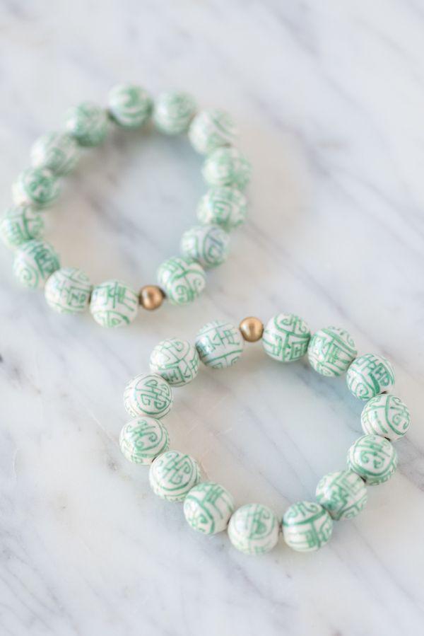 The Barre Bracelet in Green by TheTinyTassel, handmade jewelry main product photo