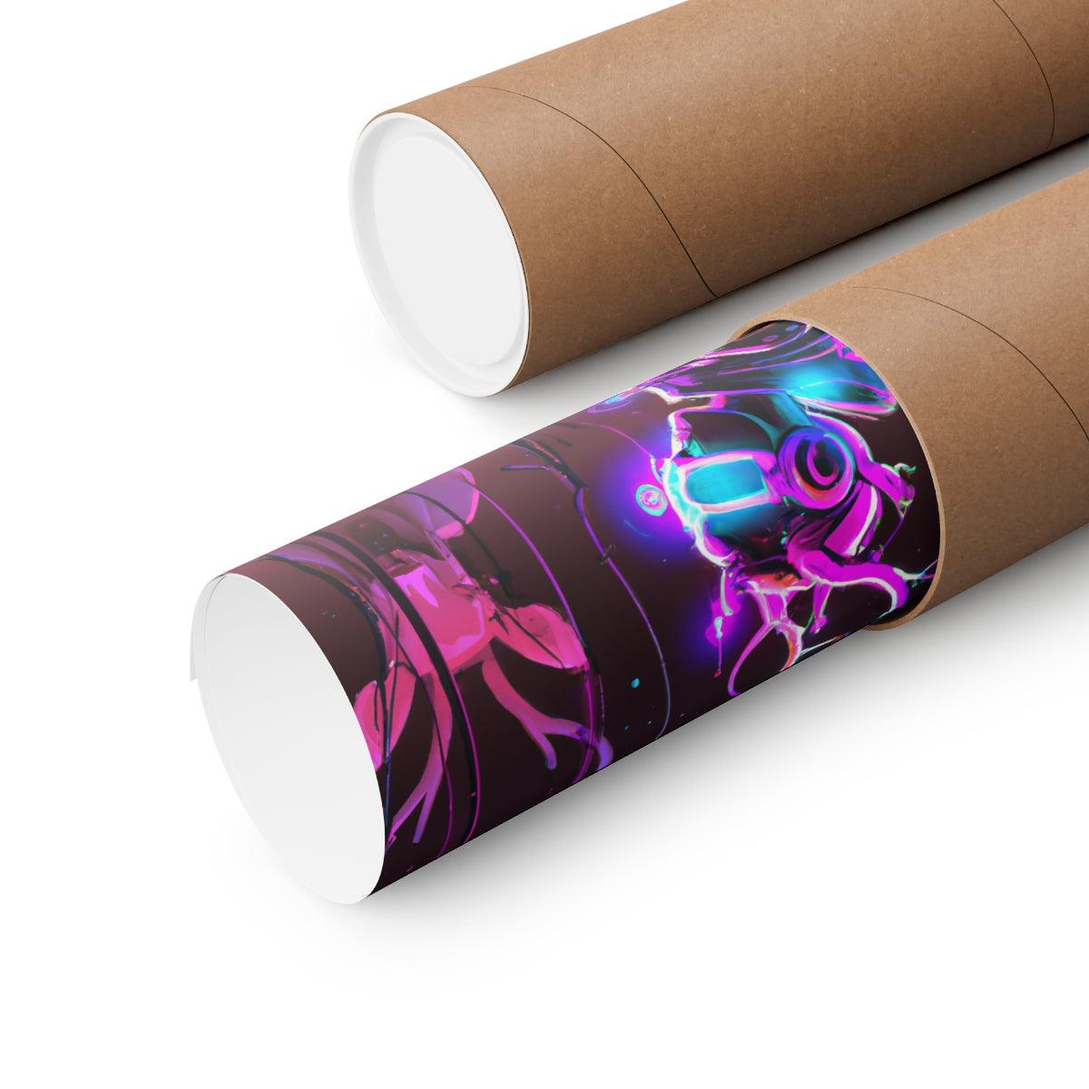 futuristic woman and deer Posters