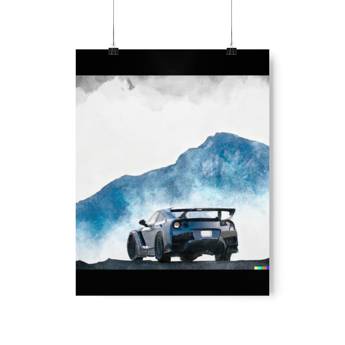 Nissan GTR water color Matte Vertical Posters