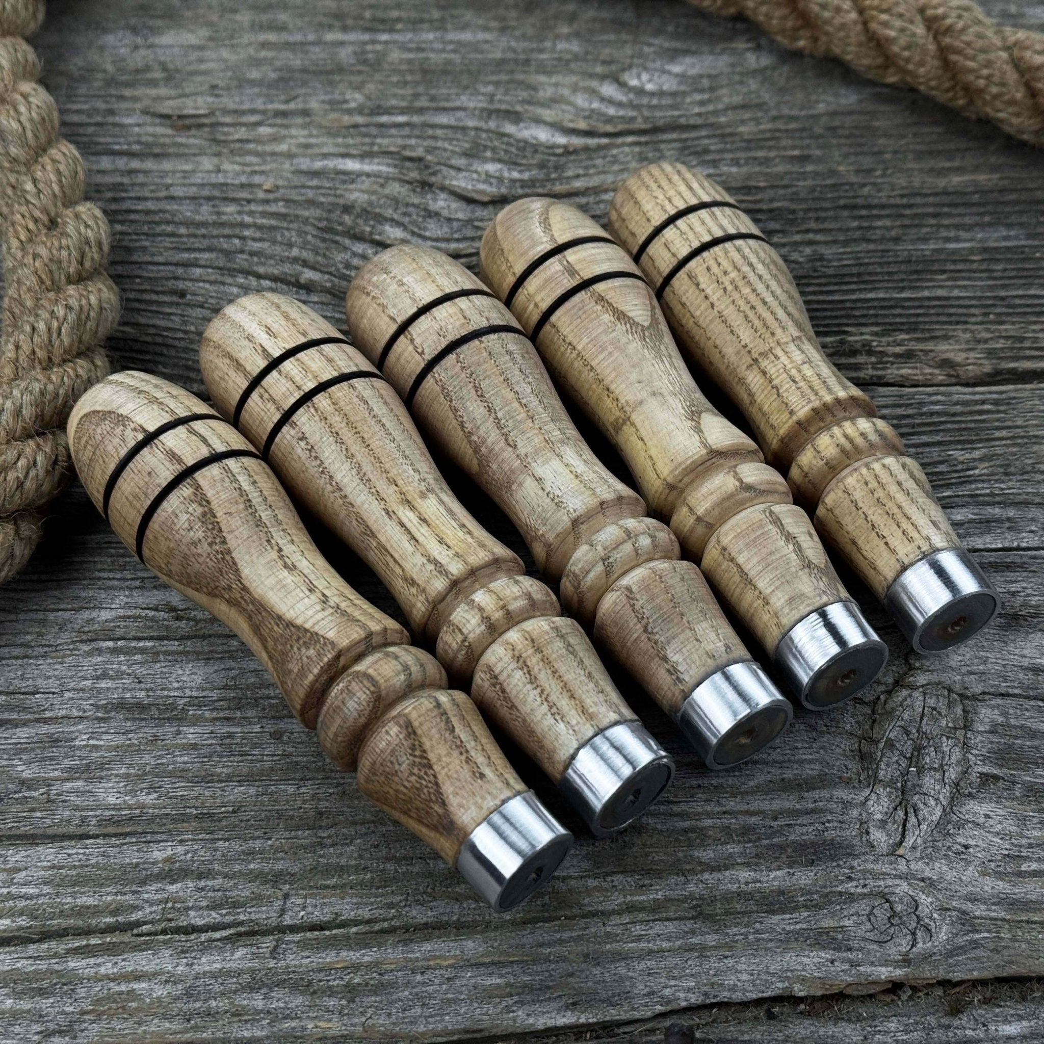 5-Piece Ash Handle Set with Rings detail view by Sharky Forged Steel Tools