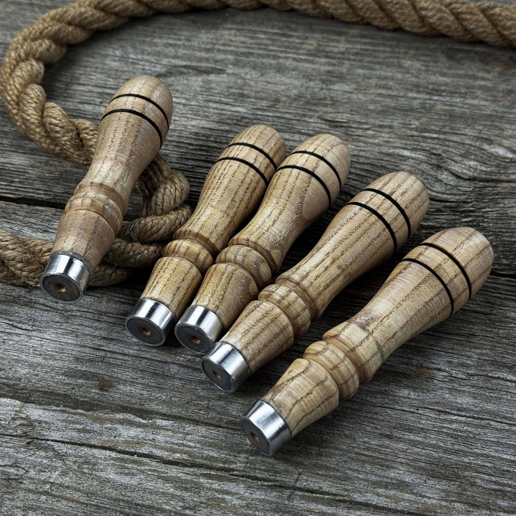 5-Piece Ash Handle Set with Rings detail view by Sharky Forged Steel Tools