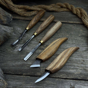 5-Piece Detail Wood Carving Set detail view by Sharky Forged Steel Tools