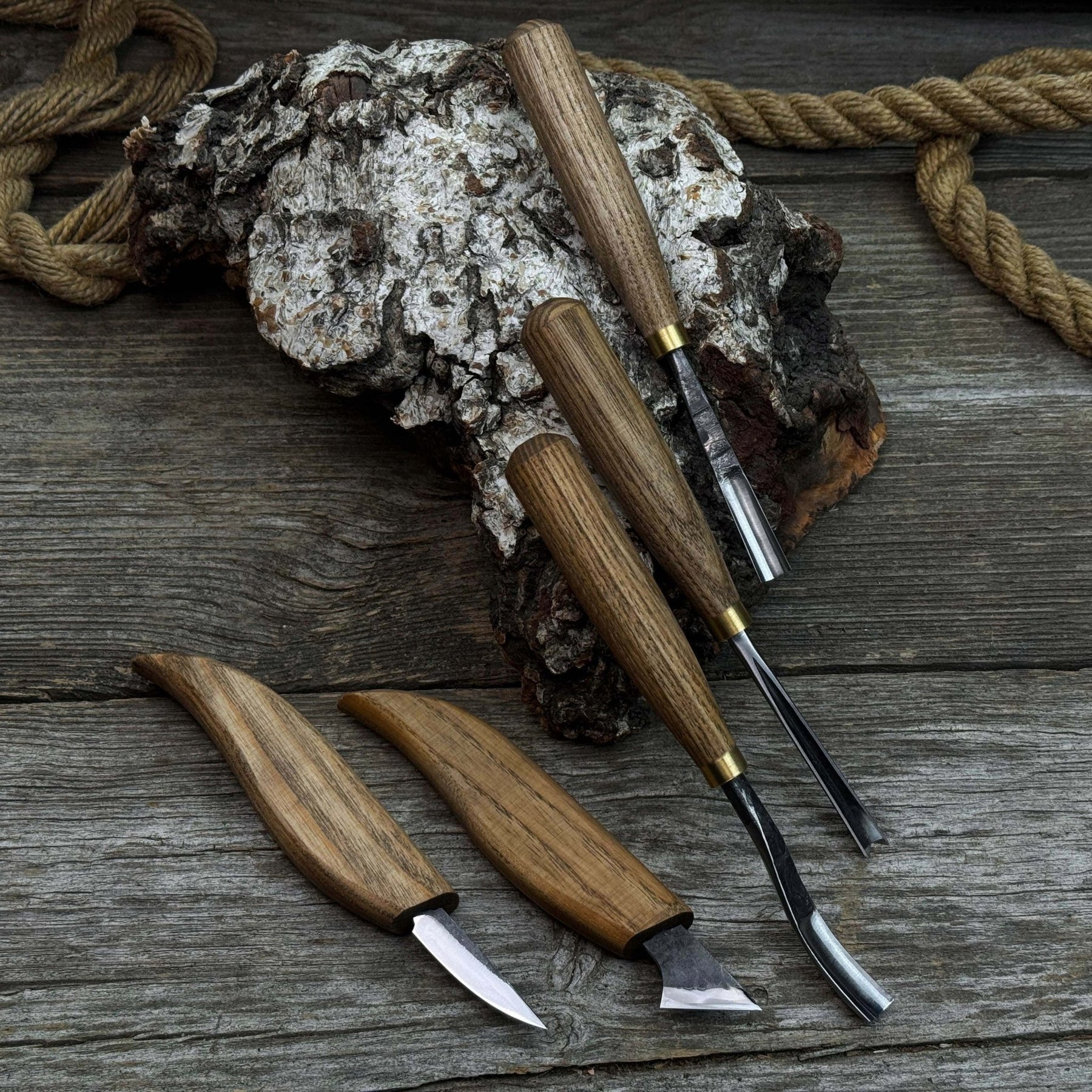 5-Piece Detail Wood Carving Set detail view by Sharky Forged Steel Tools