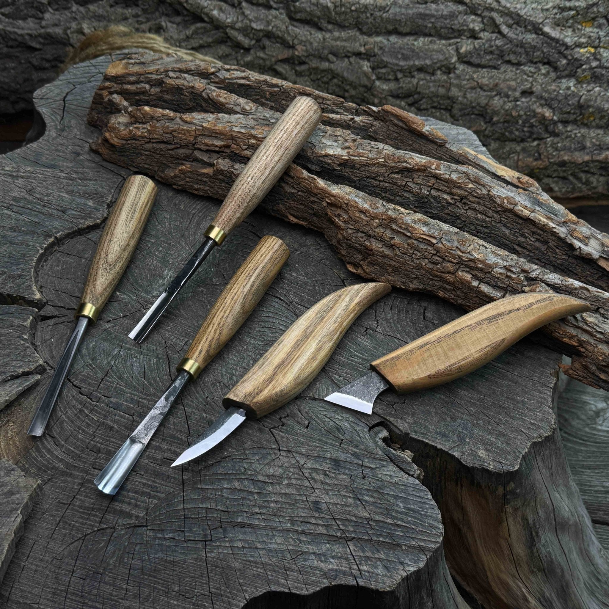5-Piece Detail Wood Carving Set detail view by Sharky Forged Steel Tools