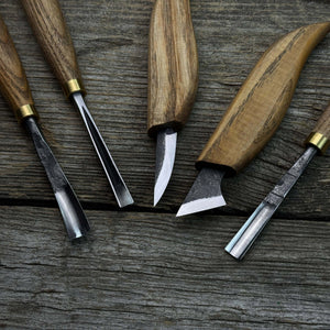 5-Piece Detail Wood Carving Set detail view by Sharky Forged Steel Tools