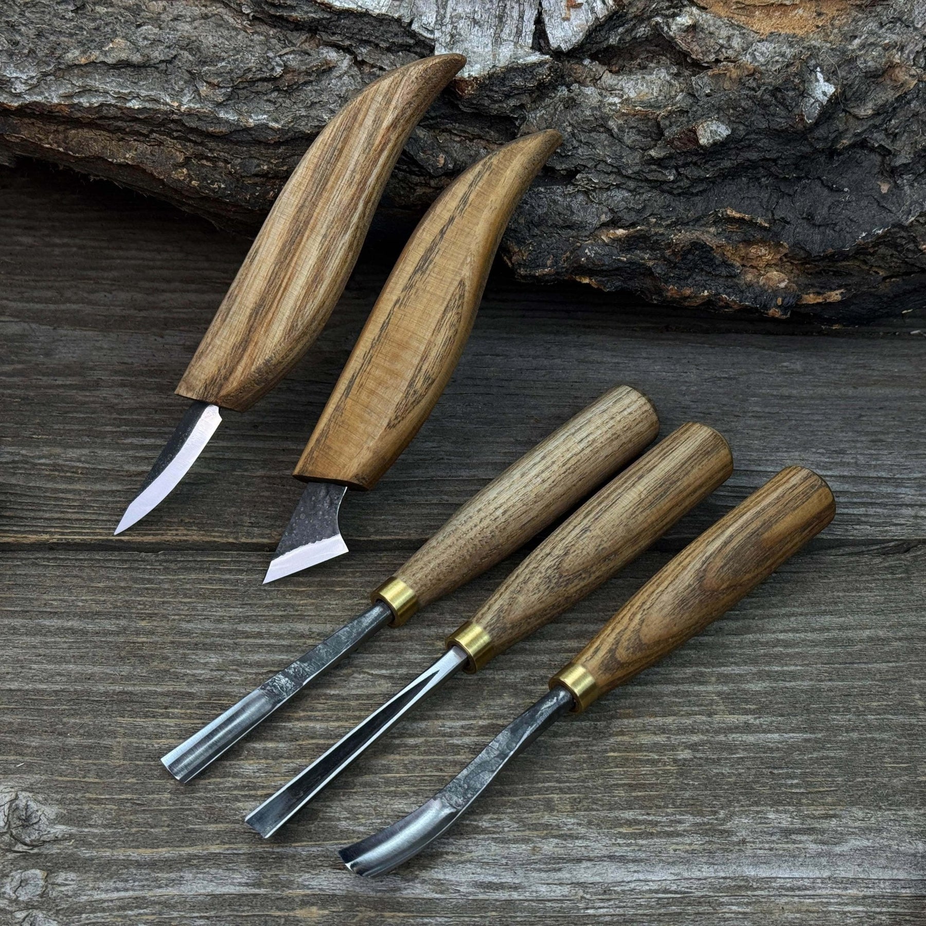 5-Piece Detail Wood Carving Set by Sharky Forged Steel Tools