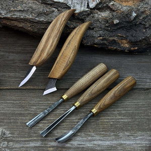 5-Piece Detail Wood Carving Set by Sharky Forged Steel Tools