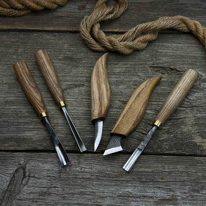 5-Piece Detail Wood Carving Set detail view by Sharky Forged Steel Tools