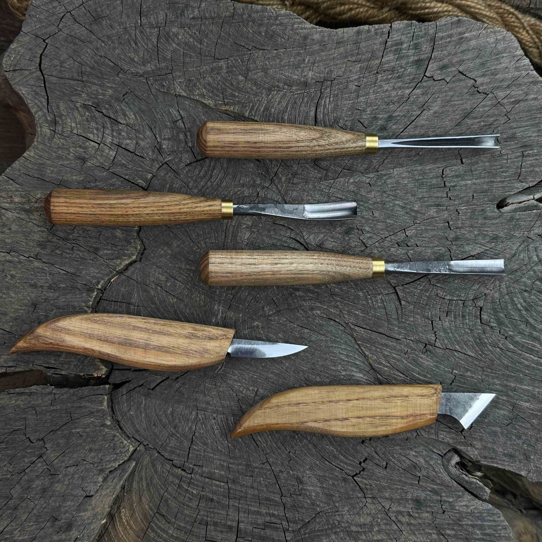 5-Piece Detail Wood Carving Set detail view by Sharky Forged Steel Tools