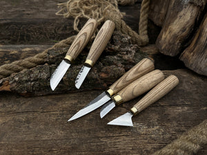 5-Piece Wood Carving Knife Set detail view by Sharky Forged Steel Tools