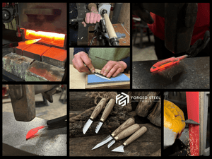 5-Piece Wood Carving Knife Set detail view by Sharky Forged Steel Tools