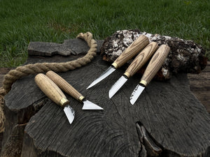 5-Piece Wood Carving Knife Set detail view by Sharky Forged Steel Tools