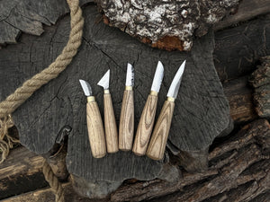 5-Piece Wood Carving Knife Set by Sharky Forged Steel Tools