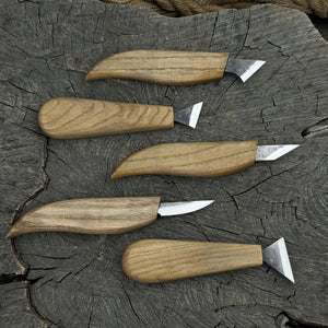 5-Piece Whittling Carving Knife Set detail view by Sharky Forged Steel Tools