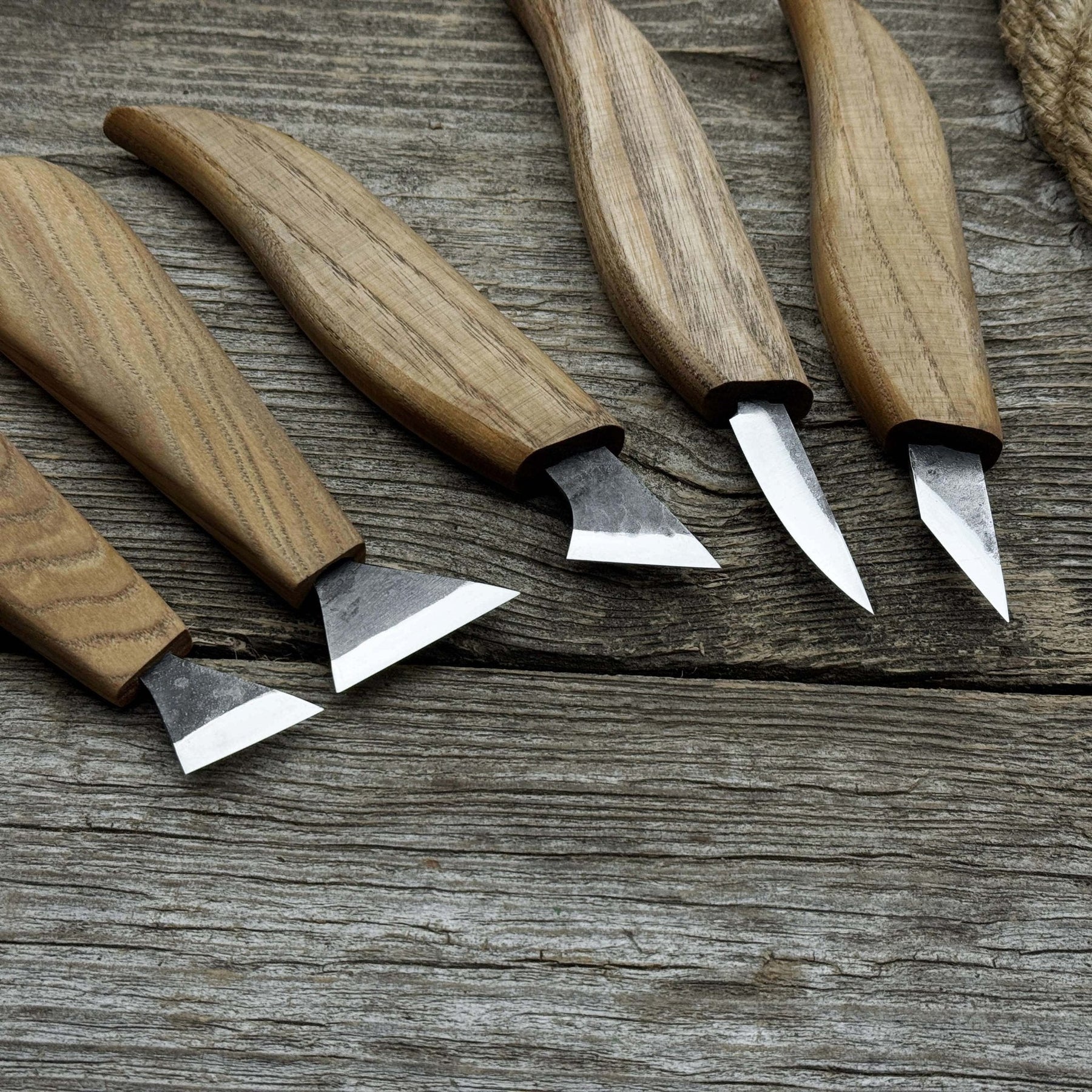 5-Piece Whittling Carving Knife Set detail view by Sharky Forged Steel Tools