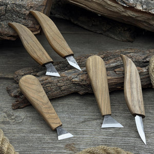 5-Piece Whittling Carving Knife Set detail view by Sharky Forged Steel Tools