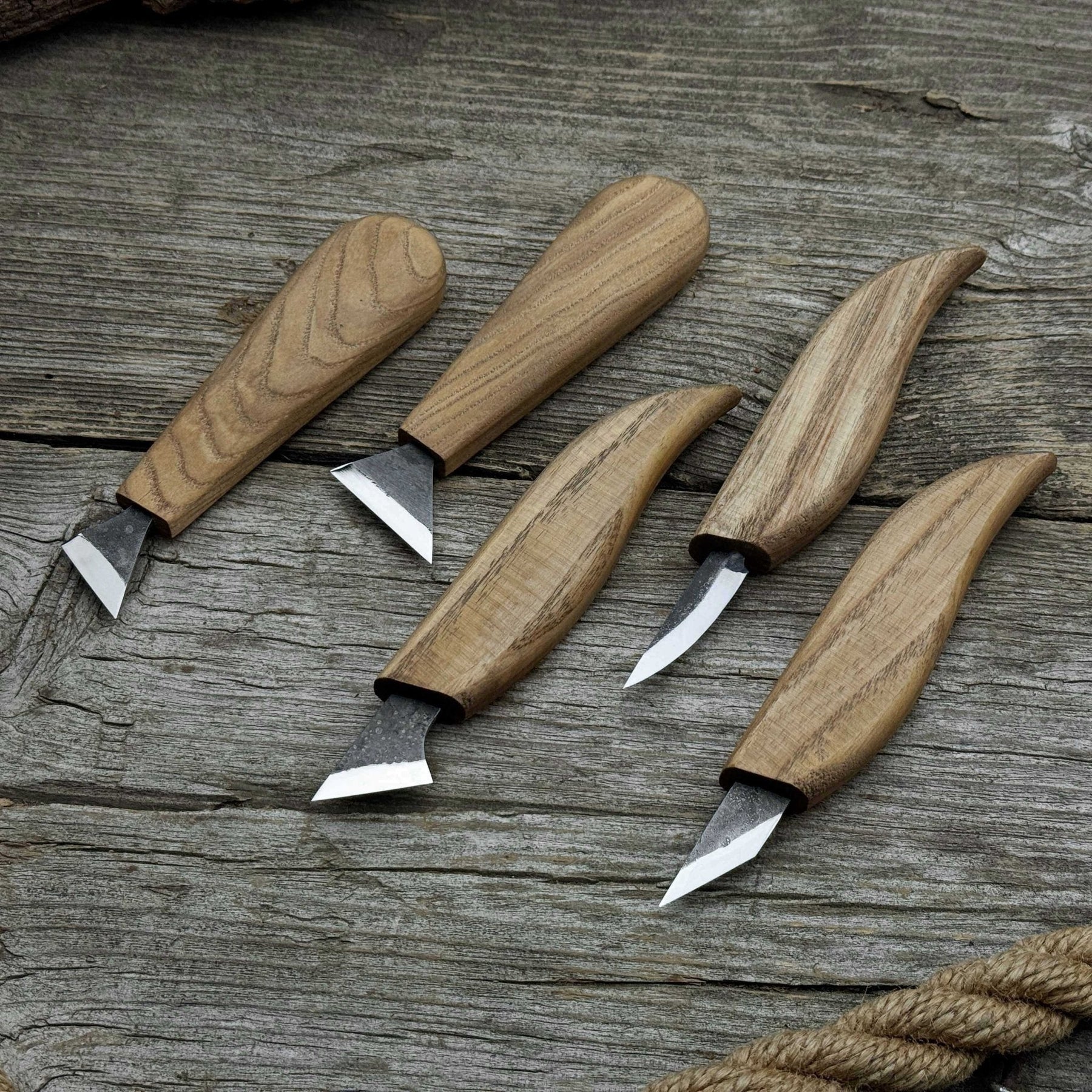 5-Piece Whittling Carving Knife Set detail view by Sharky Forged Steel Tools