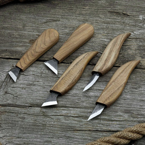 5-Piece Whittling Carving Knife Set detail view by Sharky Forged Steel Tools