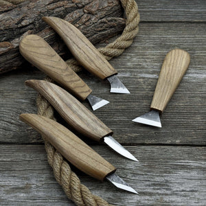 5-Piece Whittling Carving Knife Set detail view by Sharky Forged Steel Tools
