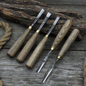 5-Piece Wood Carving Chisel & Gouge Set detail view by Sharky Forged Steel Tools