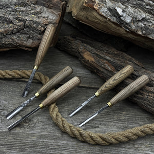 5-Piece Wood Carving Chisel & Gouge Set detail view by Sharky Forged Steel Tools