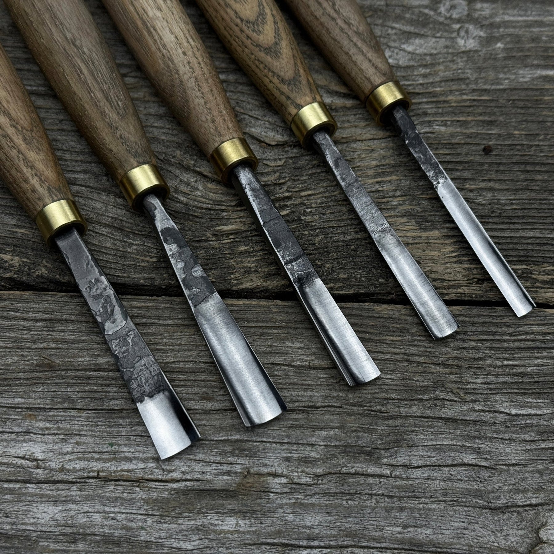 5-Piece Wood Carving Chisel & Gouge Set detail view by Sharky Forged Steel Tools