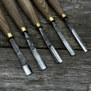 5-Piece Wood Carving Chisel & Gouge Set detail view by Sharky Forged Steel Tools