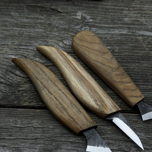 5-Piece Wood Carving Knife Set with Sharpening Board & Leather Case detail view by Sharky Forged Steel Tools