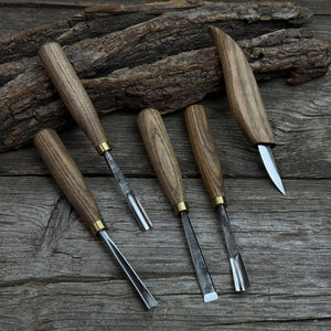 5-Piece Wood Carving Tool Set – For Fine Detail & Relief detail view by Sharky Forged Steel Tools