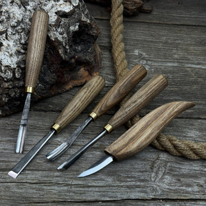 5-Piece Wood Carving Tool Set – For Fine Detail & Relief by Sharky Forged Steel Tools