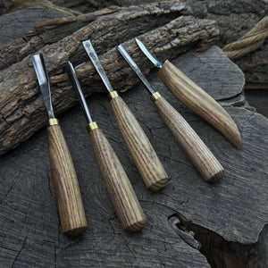 5-Piece Wood Carving Tool Set – For Fine Detail & Relief detail view by Sharky Forged Steel Tools