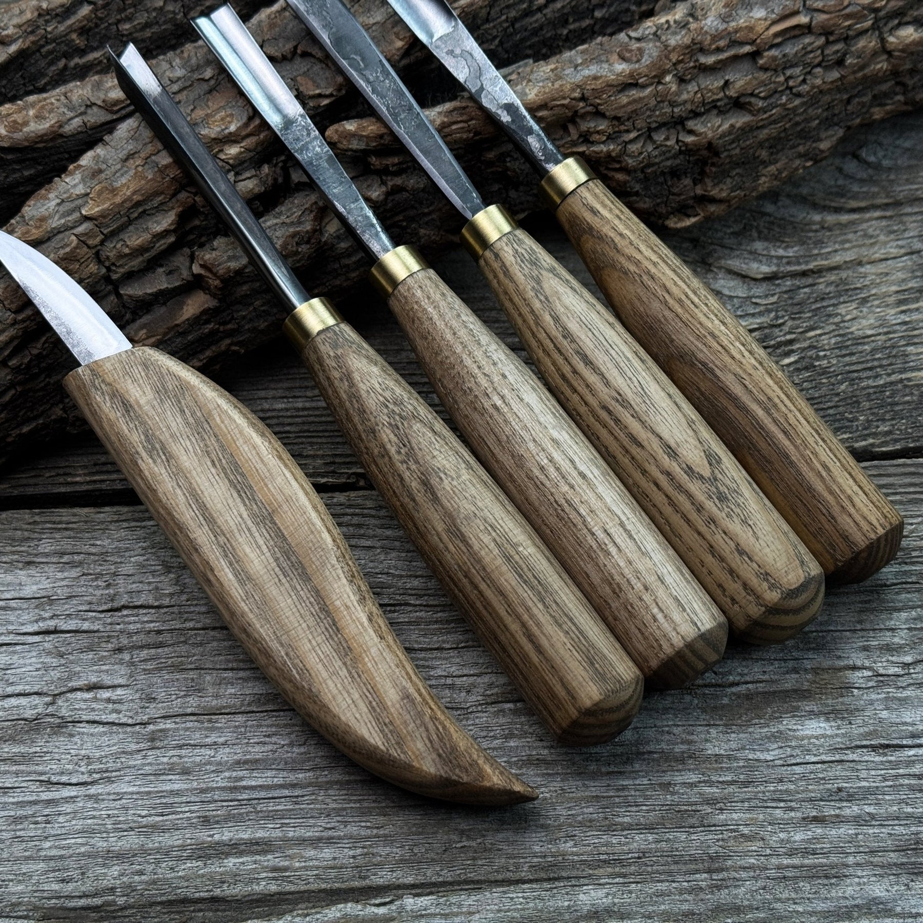 5-Piece Wood Carving Tool Set – For Fine Detail & Relief detail view by Sharky Forged Steel Tools