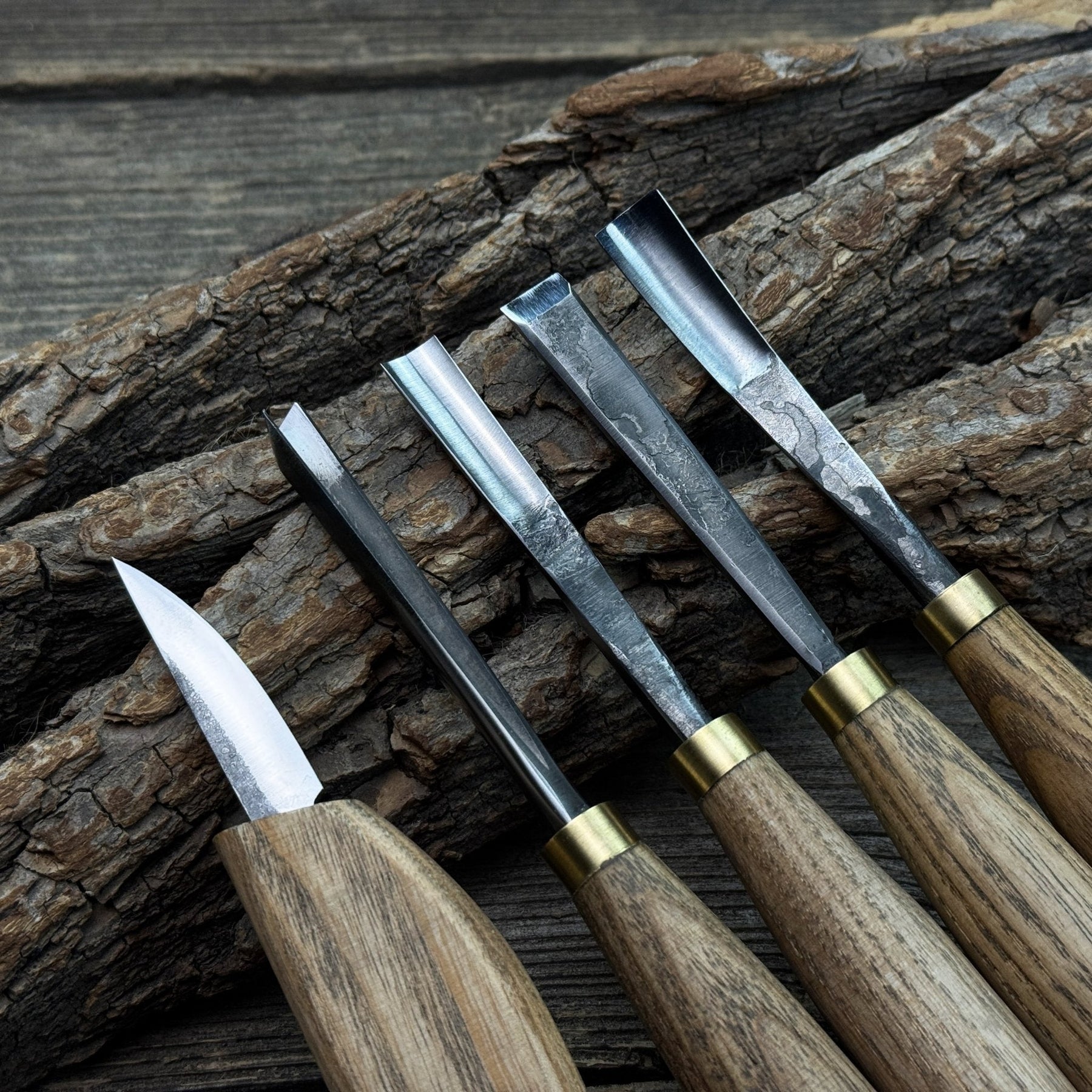 5-Piece Wood Carving Tool Set – For Fine Detail & Relief detail view by Sharky Forged Steel Tools