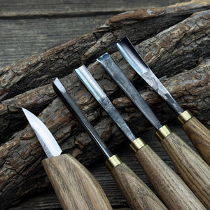 5-Piece Wood Carving Tool Set – For Fine Detail & Relief detail view by Sharky Forged Steel Tools