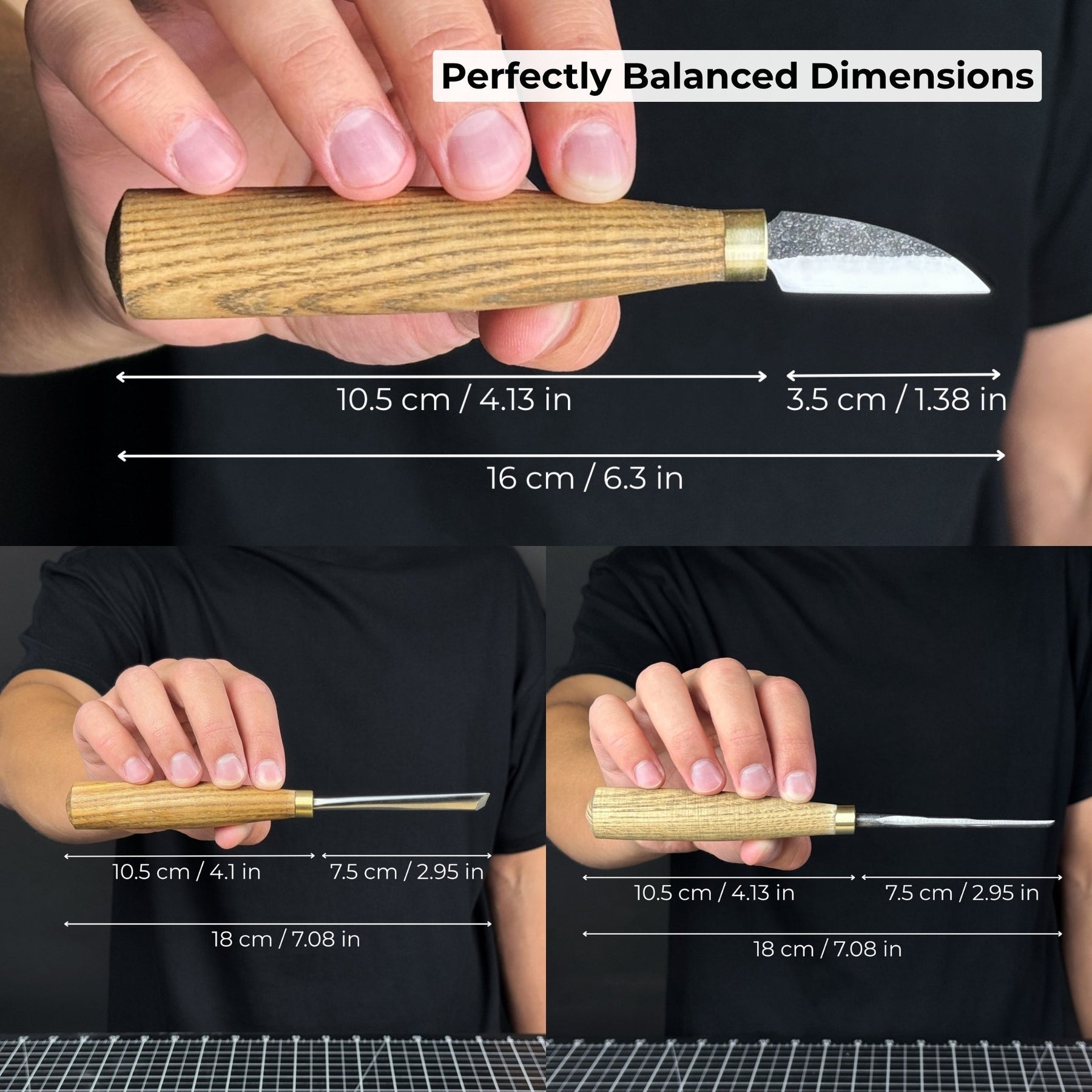 5-Piece Wood Carving Tool Set with Sharpening Board & Leather Case detail view by Sharky Forged Steel Tools