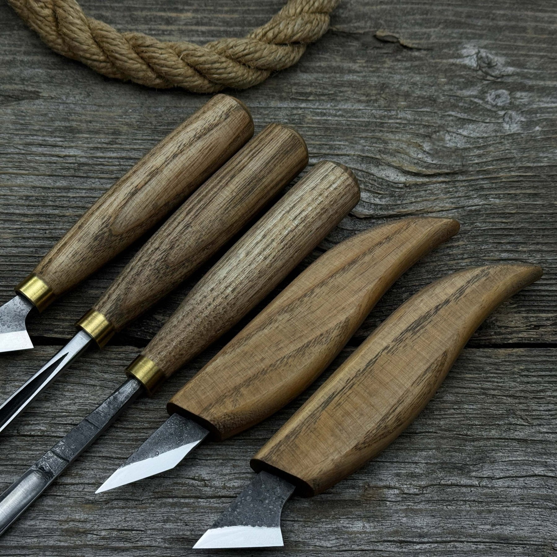 5-Piece Wood Carving Tool Set with Sharpening Board detail view by Sharky Forged Steel Tools