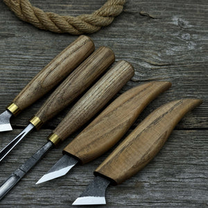 5-Piece Wood Carving Tool Set with Sharpening Board detail view by Sharky Forged Steel Tools