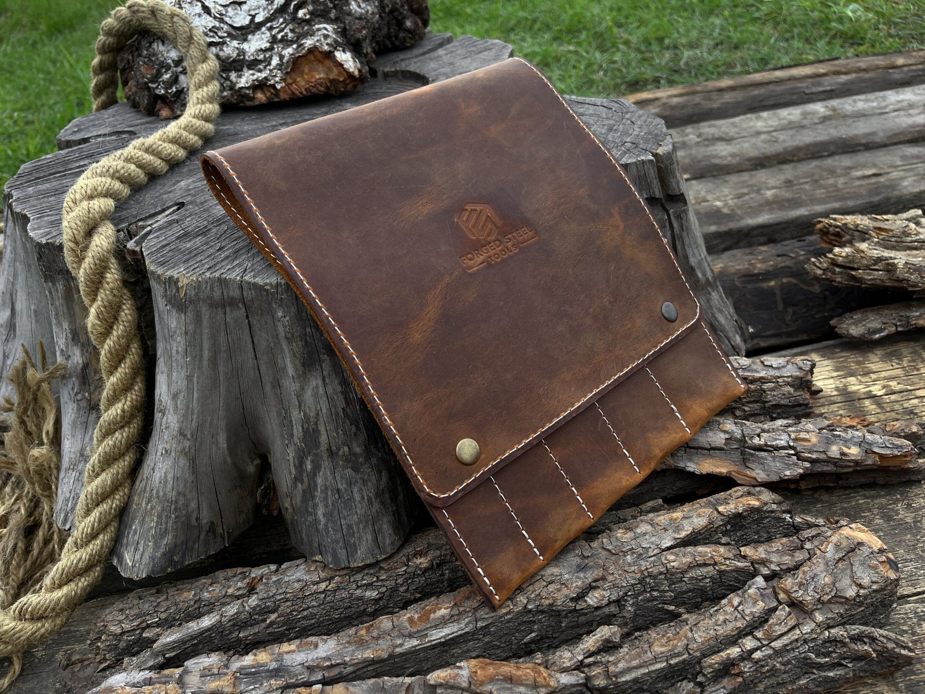 5 Pocket Leather Tool Case by Sharky Forged Steel Tools