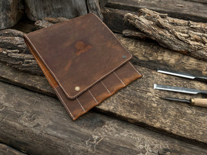 5 Pocket Leather Tool Case detail view by Sharky Forged Steel Tools