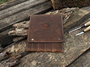 5 Pocket Leather Tool Case detail view by Sharky Forged Steel Tools