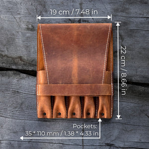 5-Pocket Leather Tool Case detail view by Sharky Forged Steel Tools