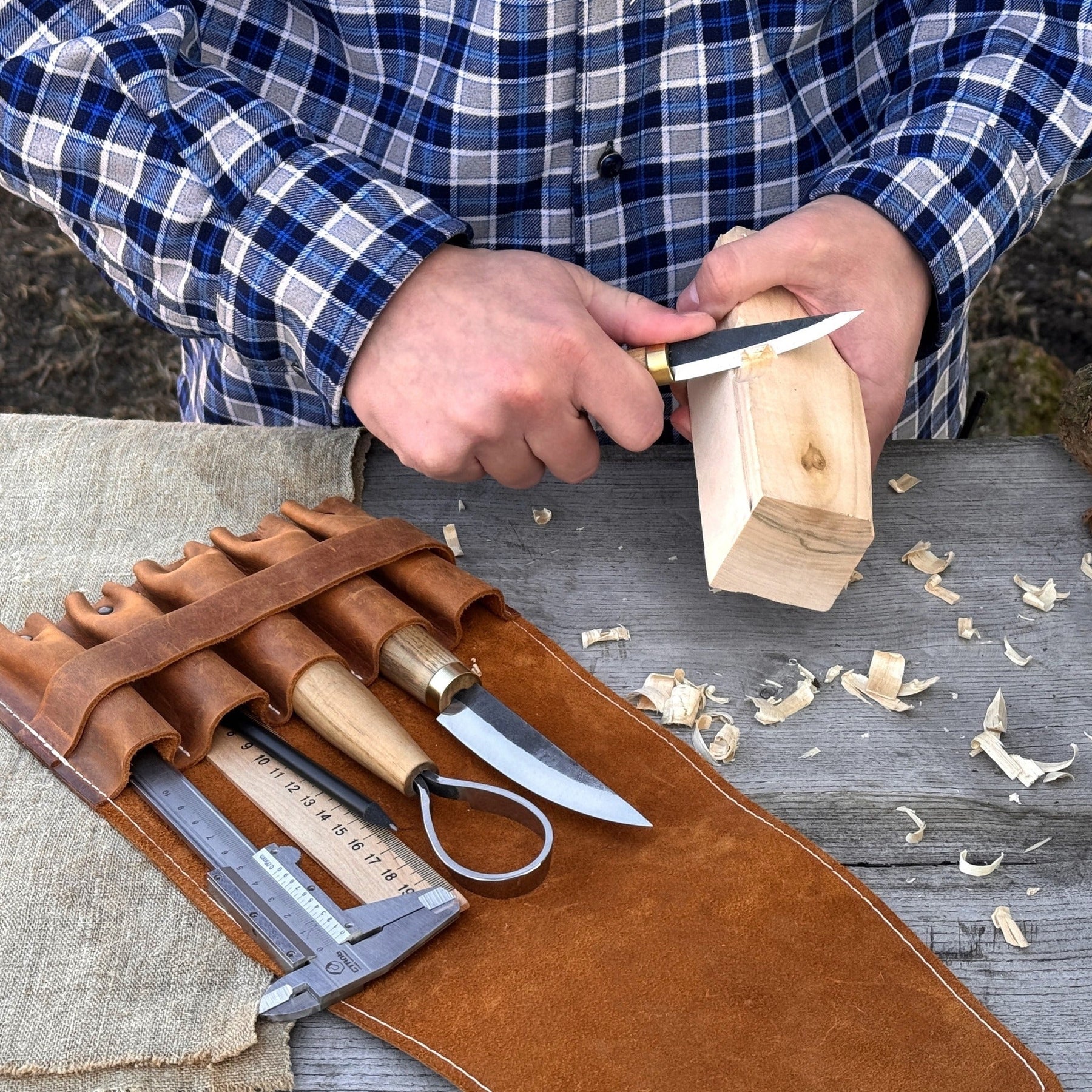 5-Pocket Leather Tool Case detail view by Sharky Forged Steel Tools