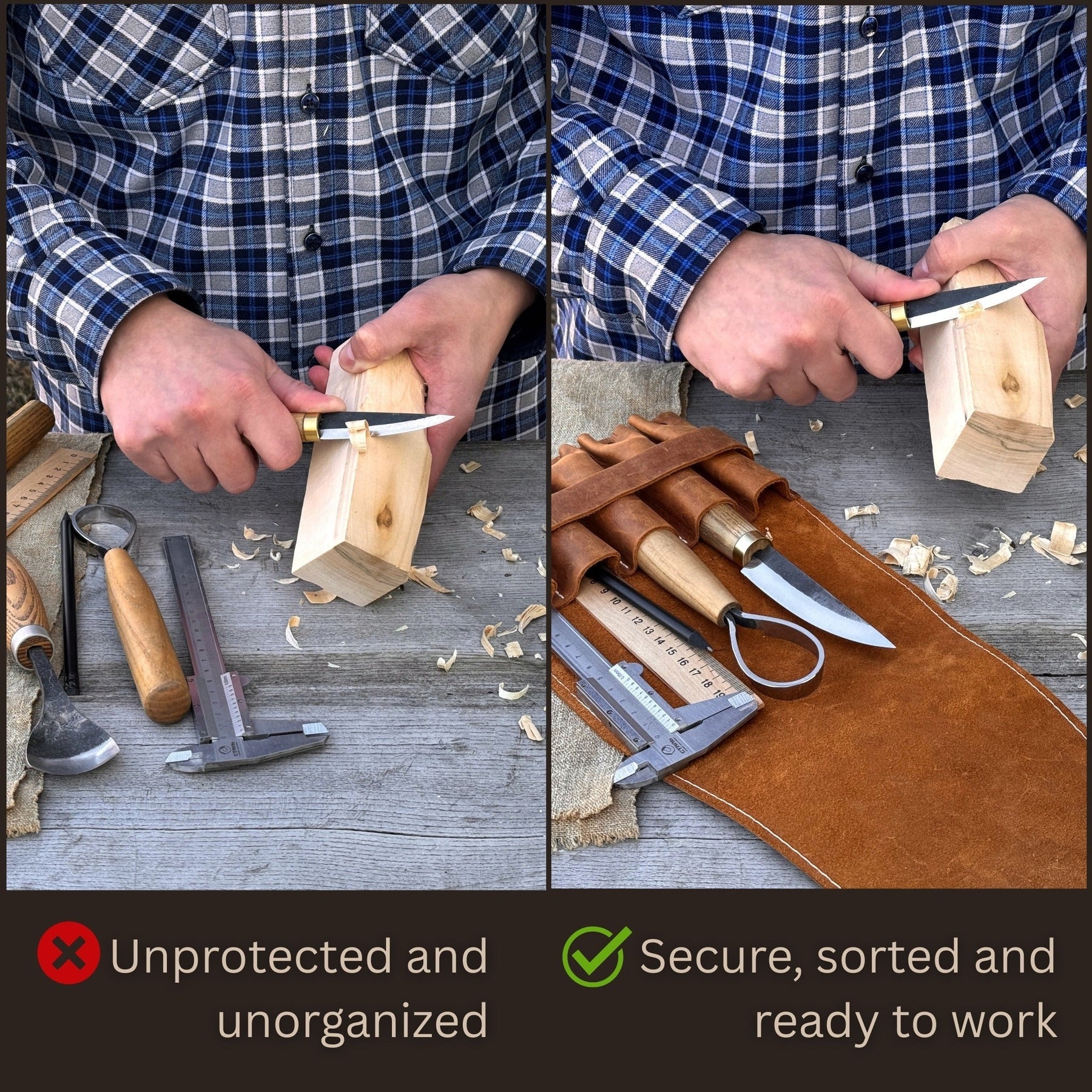 5-Pocket Leather Tool Case detail view by Sharky Forged Steel Tools