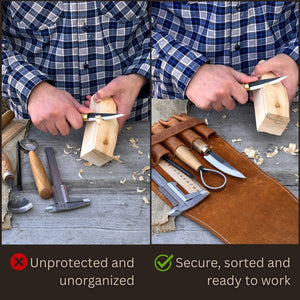 5-Pocket Leather Tool Case detail view by Sharky Forged Steel Tools