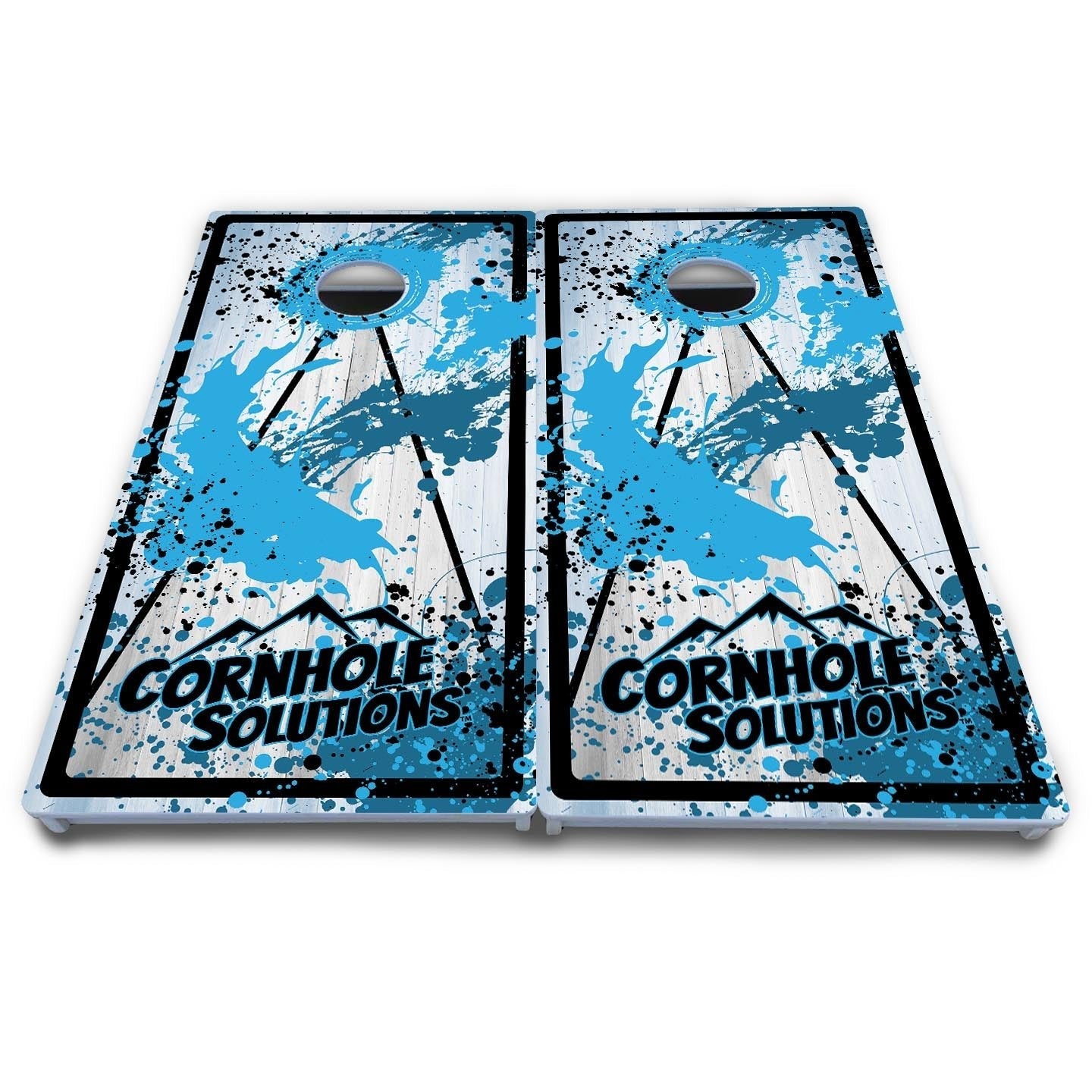 Paint Splatter CS Logo Cornhole Boards - All Weather Series