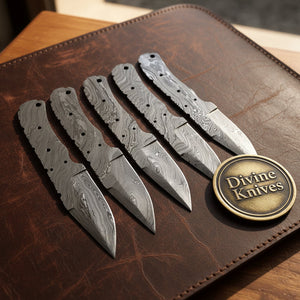 Skinner Blade Blank Bundle with Five Hand Forged Full Tang Hunting Profiles