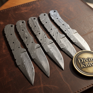 Skinner Blade Blank Bundle with Five Hand Forged Full Tang Hunting Profiles