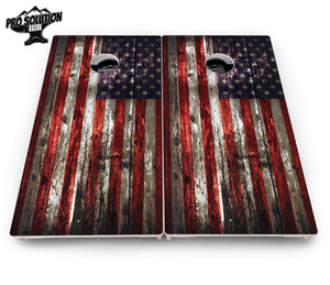 Distressed Flag Cornhole Boards - Pro Solution Elite Series