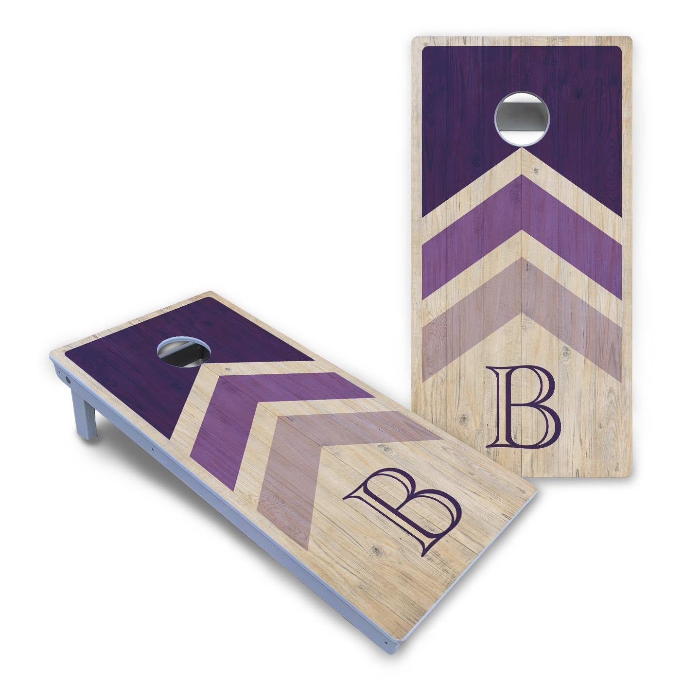 Purple Wedding Arrows Cornhole Boards - All Weather Series